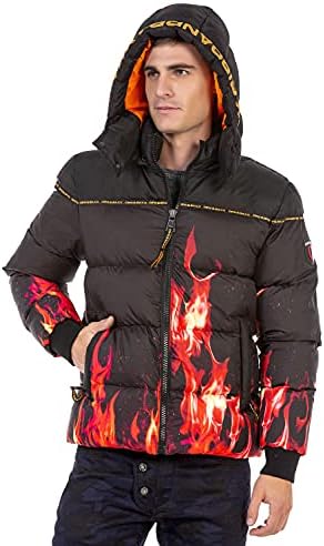 Stylische Winterjacke Herren Cipo & Baxx Series | Warme Winterjacke Herren Cipo & Baxx Series abnehmbarer Kapuze | Func