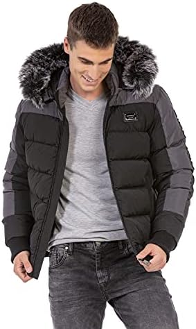Stylische Winterjacke Herren Cipo & Baxx Series | Warme Winterjacke Herren Cipo & Baxx Series abnehmbarer Kapuze | Func