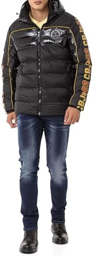 Cipo & Baxx Herren Mantel – Stylische Winterjacke mit warmem Innenfutter und abnehmbarer Kapuze für kalte Tage