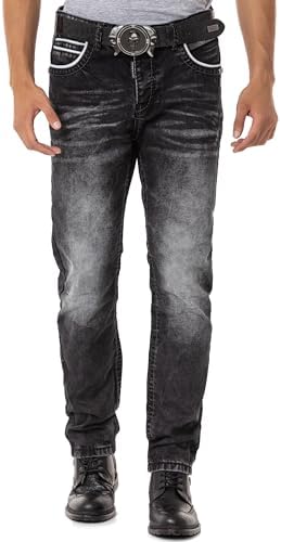 Cipo & Baxx Herren Jeans Hose Look Röhrenjeans Straight Fit Kontrastnähte Trendyhose | Cipo & Baxx Herren Jeans Hose Us
