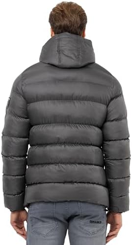 Cipo & Baxx Herren Mantel – Stylische Winterjacke mit warmem Innenfutter und abnehmbarer Kapuze für kalte Tage