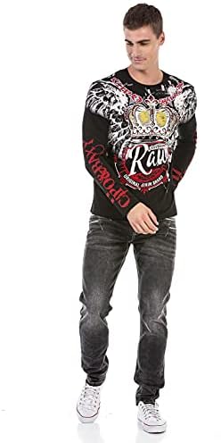 Cipo & Baxx Herren Sweatshirt Series – Stylischer Pullover für Streetwear Lovers – Bequemer Rundhalseinheitsprint Sweate
