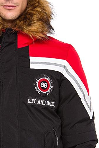 Stylische Winterjacke Herren Cipo & Baxx Series | Warme Winterjacke Herren Cipo & Baxx Series abnehmbarer Kapuze | Func