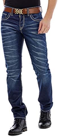 Cipo & Baxx Herren Jeans Hose Look Röhrenjeans Straight Fit Kontrastnähte Trendyhose | Cipo & Baxx Herren Jeans Hose Us