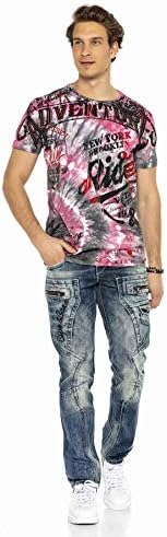 Cipo & Baxx Herren Jeans Hose Look Röhrenjeans Straight Fit Kontrastnähte Trendyhose | Cipo & Baxx Herren Jeans Hose Us