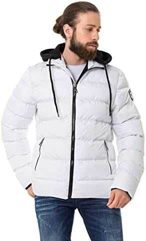 Cipo & Baxx Herren Mantel – Stylische Winterjacke mit warmem Innenfutter und abnehmbarer Kapuze für kalte Tage