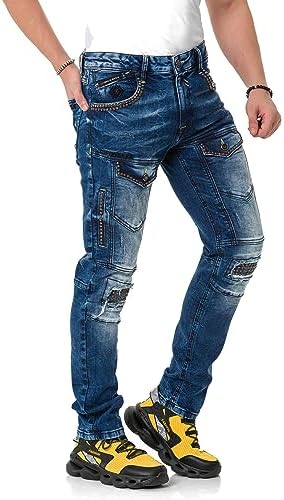 Cipo & Baxx Herren Stretch Jeanhose Slim Fit Trendig und bequem | Cipo & Baxx Männer Stretch Jeanshosen Slim Fit Premiu