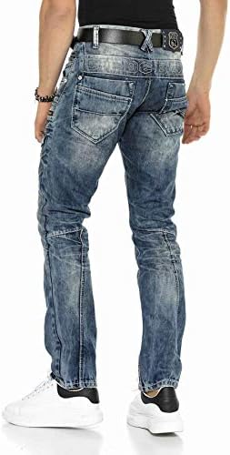 Cipo & Baxx Herren Jeans Hose Look Röhrenjeans Straight Fit Kontrastnähte Trendyhose | Cipo & Baxx Herren Jeans Hose Us