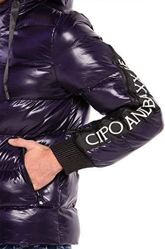 Cipo & Baxx Herren Winterjacke Kapuzenjacke Reißverschluss Jacke