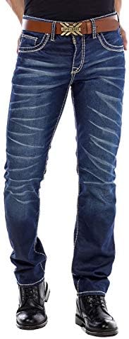 Cipo & Baxx Herren Jeans Hose Look Röhrenjeans Straight Fit Kontrastnähte Trendyhose | Cipo & Baxx Herren Jeans Hose Us
