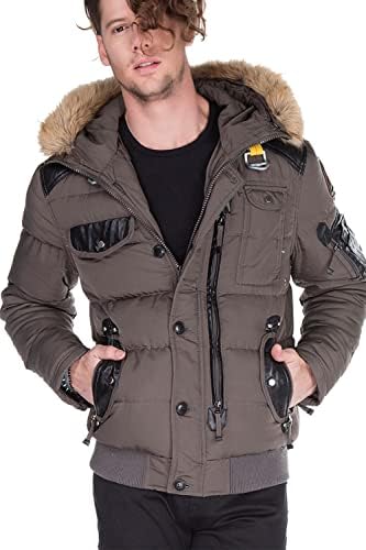 Stylische Winterjacke Herren Cipo & Baxx Series | Warme Winterjacke Herren Cipo & Baxx Series abnehmbarer Kapuze | Func