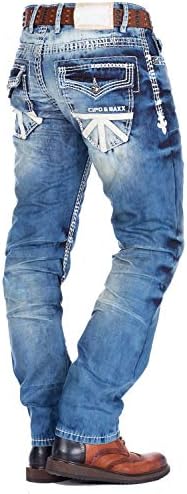 Cipo & Baxx Herren CD149 Bequeme Jeans im coolen Used-Look für Männer im Daily Wear.Maximale Komfort Geoffrey in der Str