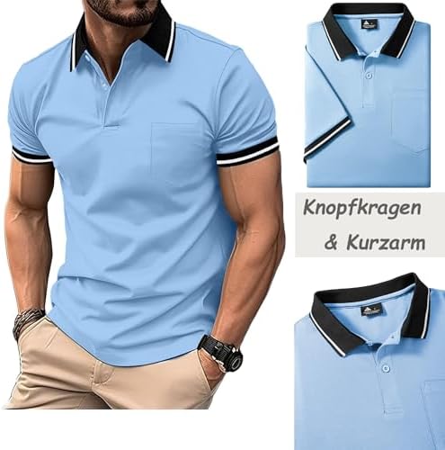 SwissWell 5er Pack Herren Polo T-Shirt Atmungsaktiv leicht Golfessen