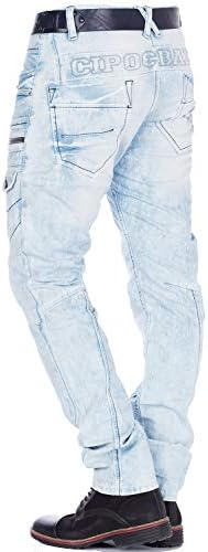 Cipo & Baxx Herren Jeans Hose Look Röhrenjeans Straight Fit Kontrastnähte Trendyhose | Cipo & Baxx Herren Jeans Hose Us