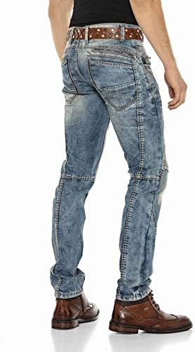Cipo & Baxx Herren Jeans Hose Look Röhrenjeans Straight Fit Kontrastnähte Trendyhose | Cipo & Baxx Herren Jeans Hose Us