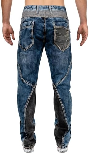 Cipo & Baxx Herren Jeans - Stylische Denim-Mode mit hohem Markanten_design | Regular & Slim Fit | Stonewashed Effect des