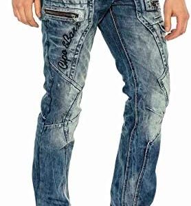 Cipo & Baxx Herren Jeans Hose Look Röhrenjeans Straight Fit Kontrastnähte Trendyhose | Cipo & Baxx Herren Jeans Hose Us