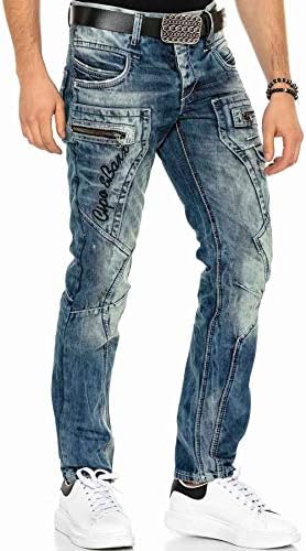 Cipo & Baxx Herren Jeans Hose Look Röhrenjeans Straight Fit Kontrastnähte Trendyhose | Cipo & Baxx Herren Jeans Hose Us