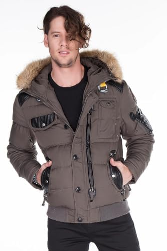 Stylische Winterjacke Herren Cipo & Baxx Series | Warme Winterjacke Herren Cipo & Baxx Series abnehmbarer Kapuze | Func