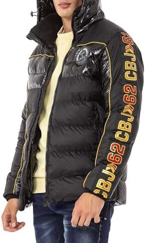 Cipo & Baxx Herren Mantel – Stylische Winterjacke mit warmem Innenfutter und abnehmbarer Kapuze für kalte Tage