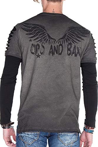 Cipo & Baxx Herren Sweatshirt Longsleeve Langarmshirt - Anthracite Gr. XL