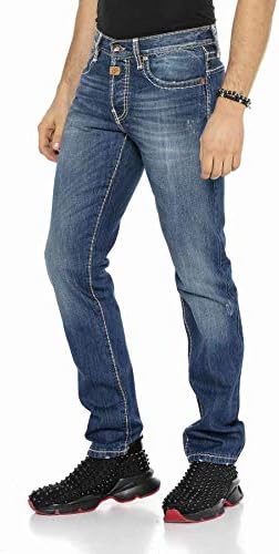Cipo & Baxx Herren Jeans Hose Look Röhrenjeans Straight Fit Kontrastnähte Trendyhose | Cipo & Baxx Herren Jeans Hose Us