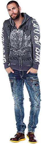 Cipo & Baxx Herren Sweatjacke Hoodie – Stylischer Pullover für Streetwear-Begeisterte mit Reißverschluss & Kapuze für Fr