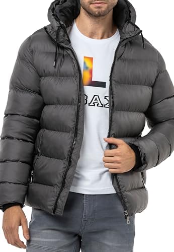 Cipo & Baxx Herren Mantel – Stylische Winterjacke mit warmem Innenfutter und abnehmbarer Kapuze für kalte Tage