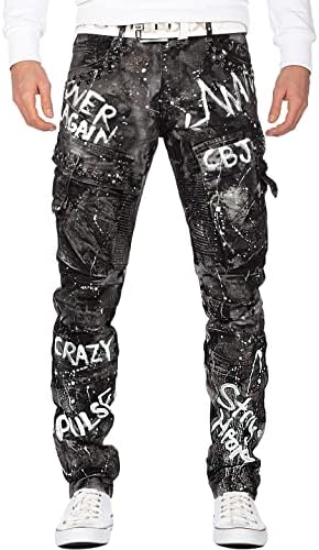 Cipo & Baxx Herren Jeans - Stylische Denim-Mode mit hohem Markanten_design | Regular & Slim Fit | Stonewashed Effect des