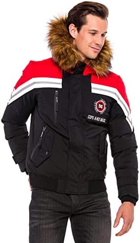 Stylische Winterjacke Herren Cipo & Baxx Series | Warme Winterjacke Herren Cipo & Baxx Series abnehmbarer Kapuze | Func