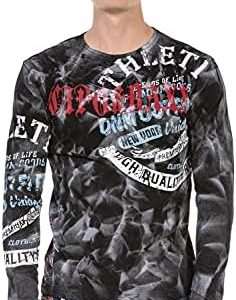 Cipo & Baxx Herren Langarm-Sweatshirt mit Rundhalsausschnitt und Print – Trendiger Look CL453
