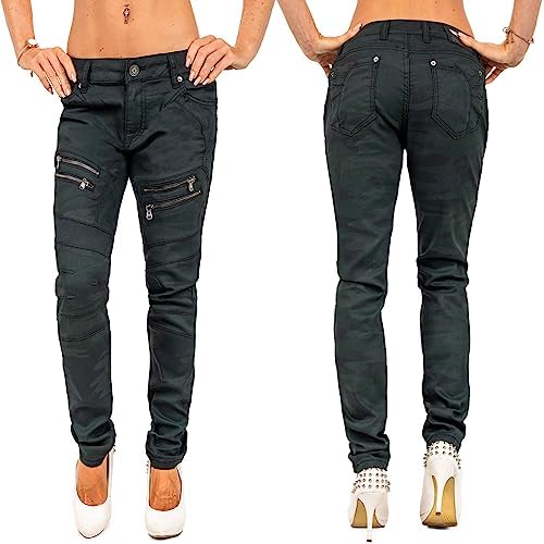 Cipo & Baxx Damen Jeans – Stylische Slim & Regular Fit Hosen mit Stretch & Used-Look | Bequeme Passform, modisches Desig
