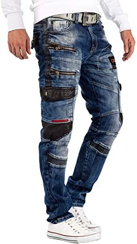 Cipo & Baxx Herren Jeans - Stylische Denim-Mode mit hohem Markanten_design | Regular & Slim Fit | Stonewashed Effect des