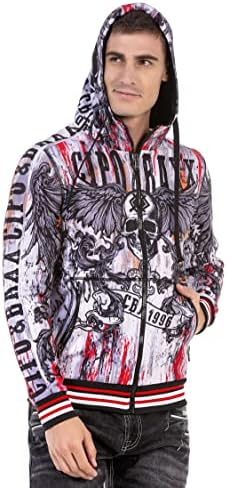 Cipo & Baxx Herren Sweatjacke Hoodie – Stylischer Pullover für Streetwear-Begeisterte mit Reißverschluss & Kapuze für Fr