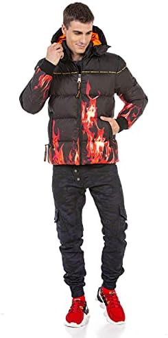 Stylische Winterjacke Herren Cipo & Baxx Series | Warme Winterjacke Herren Cipo & Baxx Series abnehmbarer Kapuze | Func