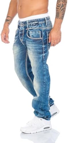 Cipo & Baxx Herren Jeans Hose mit robusten Nähten für aktive Männer | Cipo & Baxx Herren Jeans Hose mitStretch-Nähten f