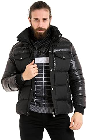 Cipo & Baxx Herren Mantel – Stylische Winterjacke mit warmem Innenfutter und abnehmbarer Kapuze für kalte Tage