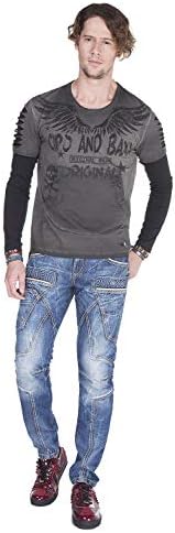 Cipo & Baxx Herren Jeans Hose Look Röhrenjeans Straight Fit Kontrastnähte Trendyhose | Cipo & Baxx Herren Jeans Hose Us