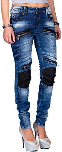 Cipo & Baxx Damen Jeans – Stylische Slim & Regular Fit Hosen mit Stretch & Used-Look | Bequeme Passform, modisches Desig