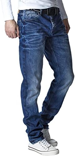 Cipo & Baxx Herren Jeans - Stilvolle Männer Jeans mit 5-Pocket-Design und Kontrastnähten | Bequemer Baumwoll-Elasthan-Mi
