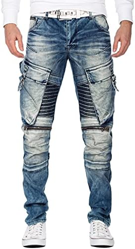 Cipo & Baxx Herren Jeans - Stylische Denim-Mode mit hohem Markantzen Detail | Regular & Slim Fit für Männer | Stonewashe