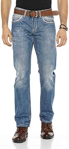 Cipo & Baxx Herren Jeans Hose Look Röhrenjeans Straight Fit Kontrastnähte Trendyhose | Cipo & Baxx Herren Jeans Hose Us