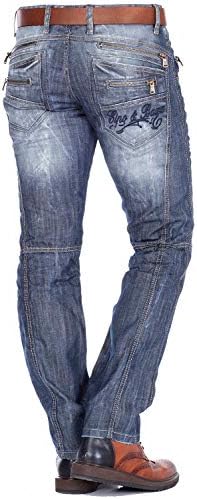 Cipo & Baxx Herren Jeans Hose Look Röhrenjeans Straight Fit Kontrastnähte Trendyhose | Cipo & Baxx Herren Jeans Hose Us