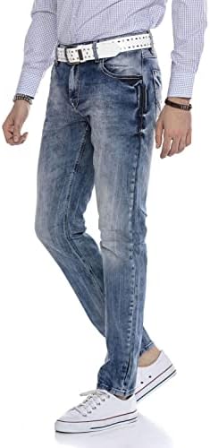 Cipo & Baxx Herren Jeans Hose Look Röhrenjeans Straight Fit Kontrastnähte Trendyhose | Cipo & Baxx Herren Jeans Hose Us