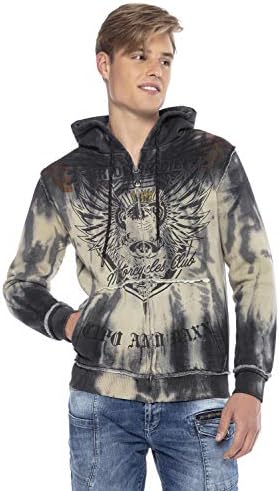 Cipo & Baxx Herren Sweatjacke Hoodie – Stylischer Pullover für Streetwear-Begeisterte mit Reißverschluss & Kapuze für Fr