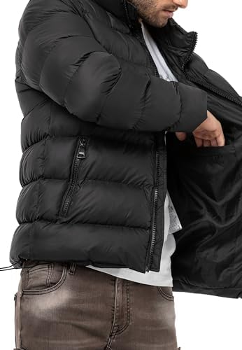 Cipo & Baxx Herren Mantel – Stylische Winterjacke mit warmem Innenfutter und abnehmbarer Kapuze für kalte Tage