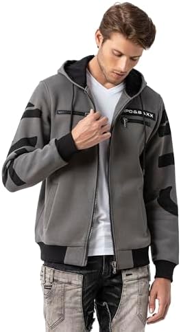 Cipo & Baxx Herren Sweatjacke Hoodie Serie - Stylischer Pullover im Modernen Casual Streetwear Stil für den Alltag, Frei