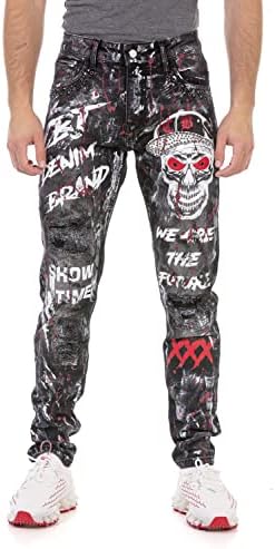 Cipo & Baxx Herren Jeans Hose Look Röhrenjeans Straight Fit Kontrastnähte Trendyhose | Cipo & Baxx Herren Jeans Hose Us