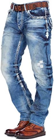 Cipo & Baxx Herren Jeans Hose Look Röhrenjeans Straight Fit Kontrastnähte Trendyhose | Cipo & Baxx Herren Jeans Hose Us