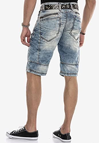 Cipo & Baxx Herren Jeans - Straight Fit mit modischen Waschungen, Nähten & Used-Look Details - Regular Denim